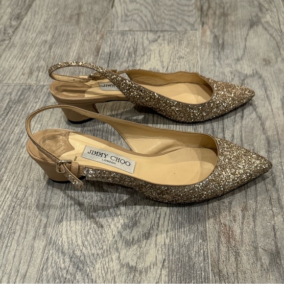 Jimmy Choo gold glitter Gemma slingback pumps - Picture 7 of 7